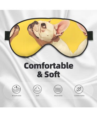 Unisex French Bulldog Print Sleep Mask - Double-Sided Eye Mask for Sound Sleep & Skin Care - Buy Online on GoSupps.com