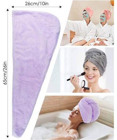 Microfibre Hair Towel 3 Pack Super Absorbent Hair Towel Wrap with Button Design. Extremely Soft Hair Wrap Towel Traveling Beach Excursions Sports Grey/Pink/Purple Microfibre Towel - Buy Online on GoSupps.com