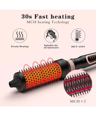 Thermal Brush 3 in 1 Set - Ionic Heated Round Curling Brush for Volume & Smooth Hair - Fast Heating Ceramic Curling Iron (Black) - International Shipping Available - Buy Online on GoSupps.com