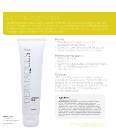 DermaQuest DermaClear Mask - Acne Treatment & Blackhead Remover Facial Clay Mask (2 oz) - Shop Internationally - Buy Online on GoSupps.com