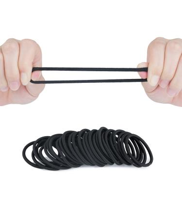 Meerensee 100 Large Black Stretchy Hair Ties - Metal-Free Bands for Thick Curly Hair | Durable Ponytail Holders & Headbands - Buy Online on GoSupps.com