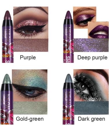 RoseFlower 6 Colors Eyeshadow Shimmer Stick Highlighter Eye Shadow Stick Set Colorful Eyeshadow Pencil Crayon Creamy Waterproof Pearly Sparkle Glitter Cream Stick Pen EyeLiner Makeup for Women - Buy Online on GoSupps.com