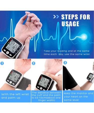 potulas Blood Pressure Monitor, Wrist Blood Pressure Cuff Monitor with USB  Charging, Automatic Digital BP Machine,Voice Broadcast, Large Display Screen