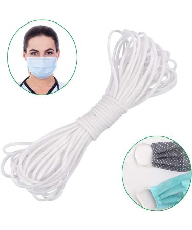 Purazam 1/8 Inch White Elastic Cord for Masks - 10 Yards Nylon/Spandex Fabric - Buy Online on GoSupps.com