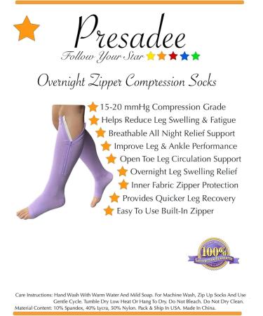 Open Toe 15-20 mmHg Compression Socks for Overnight Leg Relief - Purple S/M | International Shipping Available - Buy Online on GoSupps.com