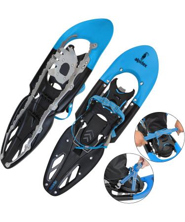 ALPIDEX 29 INCH Snowshoes for Sizes 38-46 - Climbing Aid Optional Poles & Carrying Bag - Up to 140 kg - Blue - Buy Online on GoSupps.com