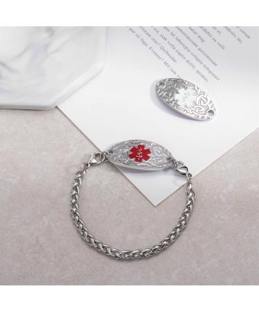 Customized Medical Alert ID Celtic Knot Bracelet for Women | Free Engraving | Personalized Emergency ID Jewelry | MunsteryAid - Buy Online on GoSupps.com
