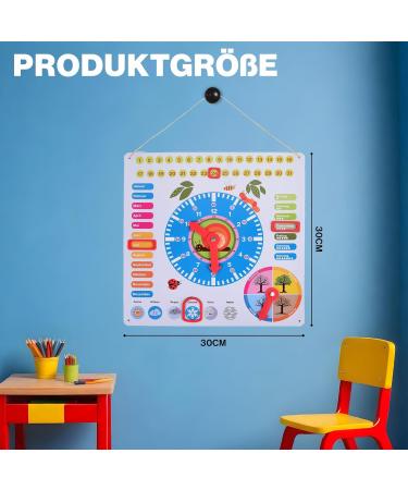 ewtshop Colorful Learning Clock - Metal Educational Board for Date Time & Seasons | Fun & Simple Learning Tool - Buy Online on GoSupps.com