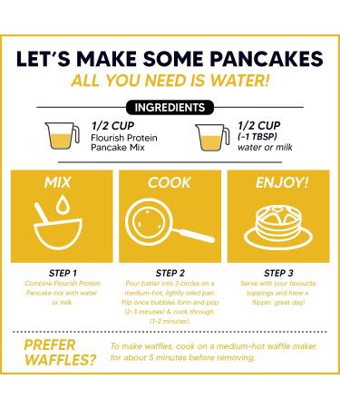 Flourish Protein Pancake & Waffle Mix | Non-GMO High Protein & Fiber Just Add Water - 16oz - Buy Online on GoSupps.com