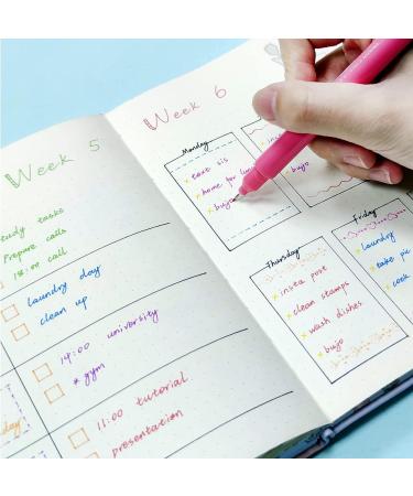 AECHY 8PCS Colored Curve Pens - Dual Tip Highlighter Pen Set with 5 Curve Shapes, 8 Colors - Ideal for Kids Journaling & Note Taking - Buy Online on GoSupps.com