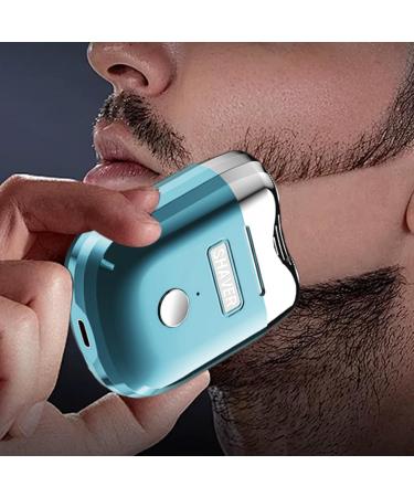 Mens Shaver Electric Facial Shaver for Men Battery Operated Cordless and Dry Small Beard Trimmer for Close Shave Blue - Buy Online on GoSupps.com