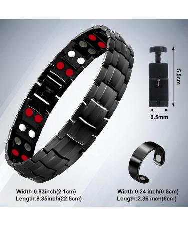 Magnetic Titanium Power Bracelet for Men - Adjustable Steel Arm Band with Counter | Lose Weight & Enhance Health - Buy Online on GoSupps.com