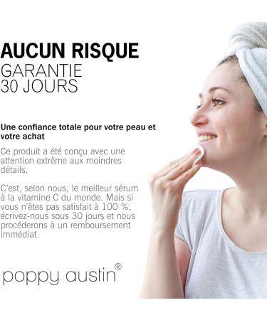 Poppy Austin Vitamin C Face Serum - 60ml - Organic Vegan & Cruelty Free - Vitamin C Face Serum With Pure Hyaluronic Acid - Vitamin C Face Serum - Vitamin C Face Serum - Buy Online on GoSupps.com