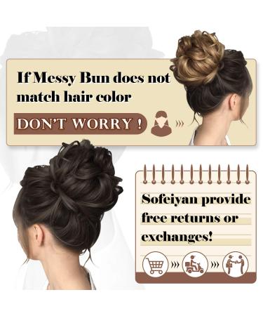 Shop Sofeiyan Hair Part Tendrils Updos - Wavy Chignon Hair Extensions for Women in Light Ash Brown & Golden Brown | 40g - Buy Online on GoSupps.com