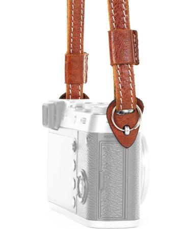 MegaGear MG1515 Sierra Series Genuine Leather Camera Strap - Brown Compact | Shoulder or Neck Strap - Buy Online on GoSupps.com