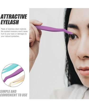 Minkissy 3pcs Eyelash Curler Set - Curved Eyelash Applicator Tool for False Lashes & Nose Trimming - Stainless Steel Lash Cluster Applicator - Buy Online on GoSupps.com