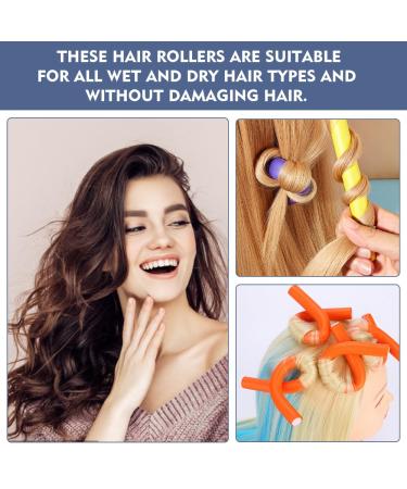Qinersaw 42 Set Papilotten Lockenriflers - Heatless Curling for Long Hair | Flexible Foam Rollers with Bag - Perfect for Overnight Styling! - Buy Online on GoSupps.com