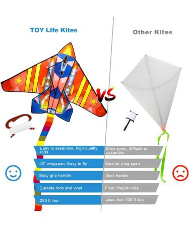 TOY Life 2 Pack Airplane Kites for Kids | Easy-to-Fly Large Beach Kite Set | Ideal Outdoor Gift for Children - Buy Online on GoSupps.com