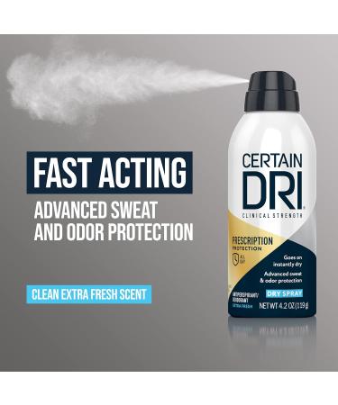 Certain Dri Clinical Antiperspirant Deodorant Dry Spray 4.2 oz 3 Pack - Fast Acting Protection for Men and Women - Buy Online on GoSupps.com