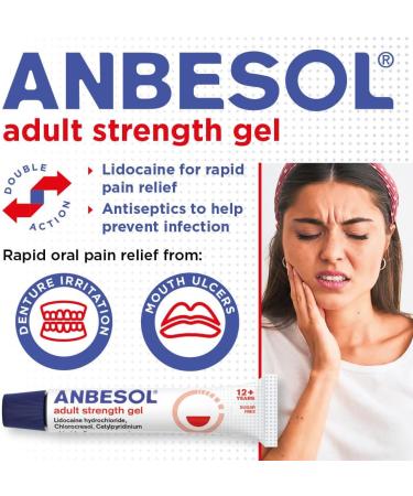 Anbesol Adult Strength Gel 10g - Effective Oral Pain Relief for Mouth Ulcers & Denture Irritation - Buy Online on GoSupps.com