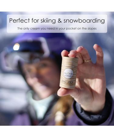 Aloha Zinc Stick SPF 30 Natural Winter Sunscreen for Face | Skiing Snowboarding Hiking Climbing & Other Mountain Sports | 100% Vegan Mineral Filter Plastic-Free Packaging 22g - Buy Online on GoSupps.com