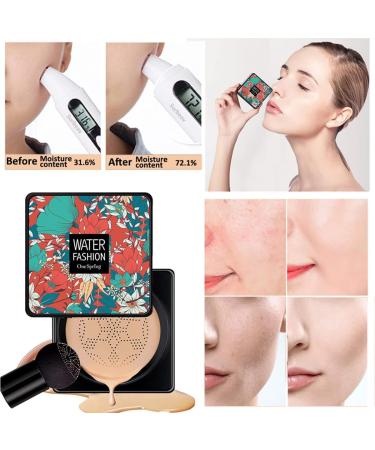 Mushroom Head Air Cushion CC Cream - BB Cream Foundation Makeup Air Cushion CC Cream BB Cream Moisturizing Concealer Makeup Long Lasting Matte Easy to Apply (Natural) - Buy Online on GoSupps.com