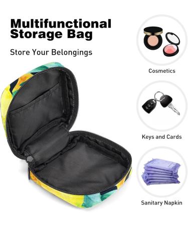 Women's Portable Period Kit Bag - Watercolor Lemon Fruits Leaves | Stylish Storage & Lift Pad for Girls - Buy Online on GoSupps.com