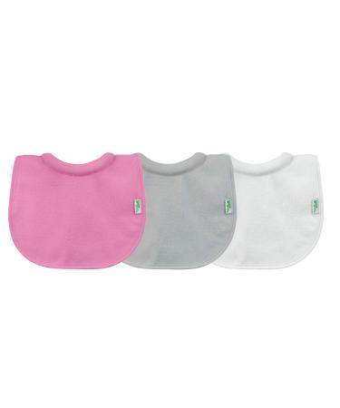 Green Sprouts Stay Dry Milk Catcher Bibs 0-6 Months Pink Grey 3 Pack