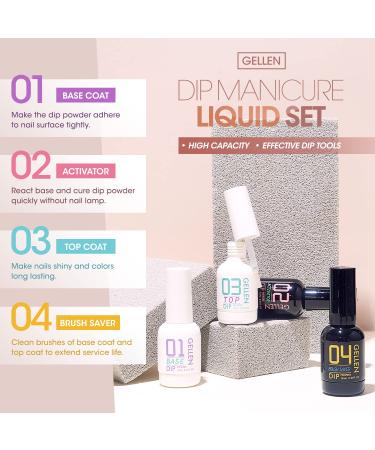 Gellen Dip Powder Nail Kit Starter Set - 6 Nude Skin Tone Colors, Acrylic Dipping System with Base, Top Coat, Activator, and 12 Pcs for French Manicure DIY Salon - Buy Online on GoSupps.com