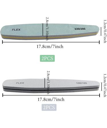 Nail Files 4 Pieces Nail Buffer Blocks Professional Double Sided Nail File 100/180 220/280 Grit for Acrylic Natural Gel Nails Polish Suitable for Home Nail Salon - Buy Online on GoSupps.com