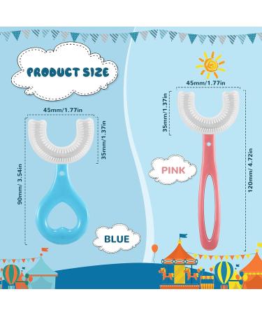 6 Pcs Soft Silicone Kids U-Shaped Toothbrushes for Children 2-12 Years Old - Whole Mouth Teeth Cleaning Toothbrushes in Heart & Straight Handle Styles - Buy Online on GoSupps.com