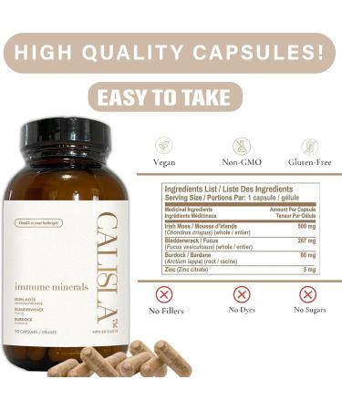 Calisla - Irish Sea Moss Bladderwrack Burdock Root capsules 90ct. - Sea Moss Capsules - HIGH POTENCY - Immune Minerals - Buy Online on GoSupps.com