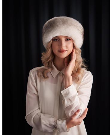 Futrzane Siberian Headband - Womens Faux Fur Headbands - Fluffy Russian Earband - Size XL (White with Black Siberian) - Buy Online on GoSupps.com