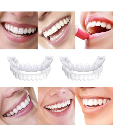 Instant Veneers Teeth - 2 Pairs Comfort Temporary Prostheses for Upper & Lower Smile Whitening | Fake Teeth for Immediate Results - Buy Online on GoSupps.com