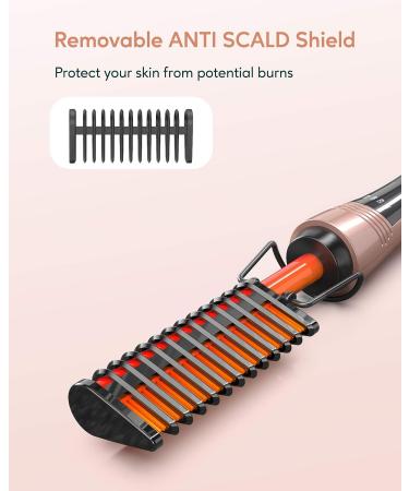 Terviiix Electric Hot Comb for Black Hair, Wigs & Beard - Anti-Scald Straightening Comb with Keratin & Argan Oil Infused Teeth - Adjustable Temperatures - Auto Shut Off - Rose Gold - Buy Online on GoSupps.com