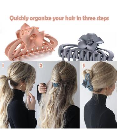 6 Pack Large Flower Claw Clips for Thick Hair - Strong Hold Matte Hair Clips for Women - Buy Online on GoSupps.com