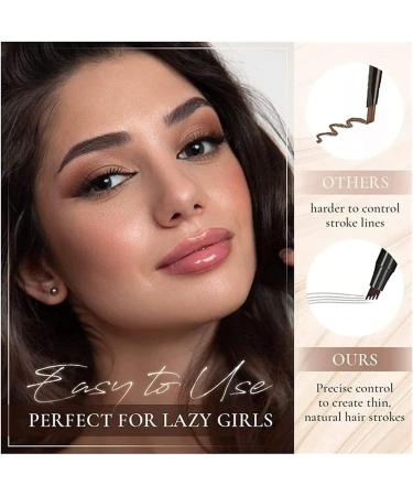 CCWW 4Tip Microblade Brow Pen Long Lasting Waterproof and SmudgeProof New Eyebrow Pencil 4 Point Brow Pen Professional Eyebrow Definer Brow Pen Stays on All Day Color 4pcs - Buy Online on GoSupps.com