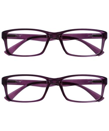 The Reading Glasses Company Purple Readers Value 2 Pack Mens Womens UVR2092P +1.50 Purple +1.50 Magnification (Pack of 1) Single