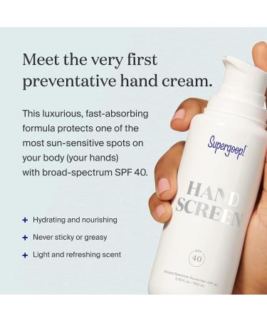 Supergoop! Handscreen SPF 40 Hand Cream - Preventative SPF for Dry Hands - Buy Online on GoSupps.com