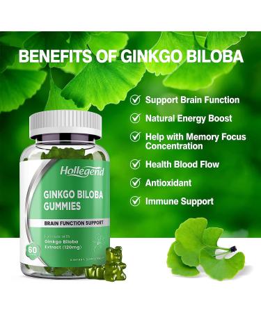 Organic Ginkgo Biloba 120mg Gummies | Brain Boost & Blood Circulation | Vegan & Non-GMO | 120 Chewables - Buy Online on GoSupps.com