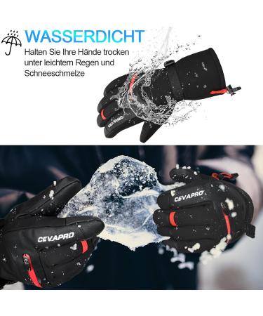 Cevapro Ski Gloves - Waterproof Warm Touchscreen Winter Gloves for Men & Women | Ideal for Skiing Snowboarding Cycling & Motorcycling - Buy Online on GoSupps.com