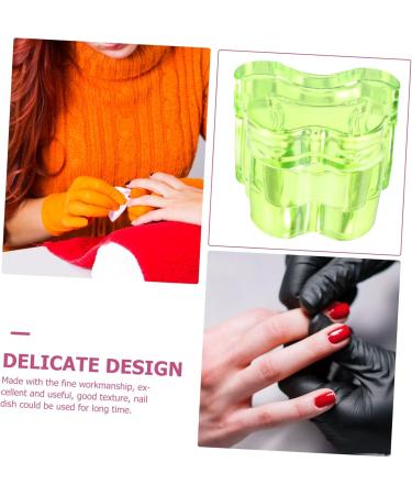 HAPINARY Nail Art Liquid Holder with cover tool manicure glass nail dish cup bracket nail art dish plate cup thicken nail dish with lid glass nail art cup Nail supplies Nail Manicure Tools 7x5.6cm Green - Buy Online on GoSupps.com