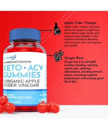 Ultramax Keto Gummies - Official Vegan Formula with ACV for Weight Loss (60 Gummies) - Buy Online on GoSupps.com