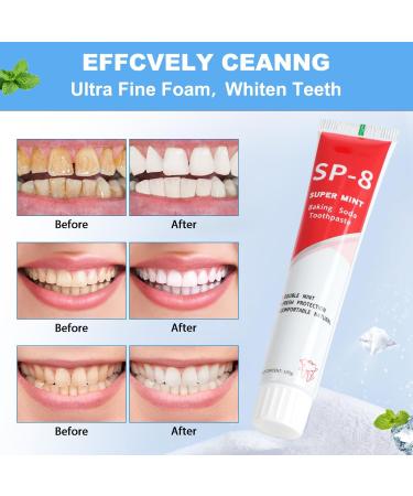 SP-8 Ultra Whitening Probiotic Toothpaste - Deep Clean & Fresh Breath (2Pcs + 2 Toothbrushes) | International Shipping Available - Buy Online on GoSupps.com