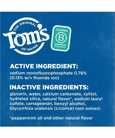 Tom's of Maine Natural Wicked Fresh Fluoride Toothpaste, Spearmint - 4.7 oz 2-Pack - Buy Online on GoSupps.com