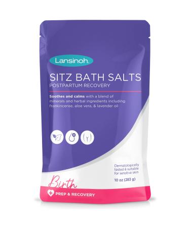 Lansinoh Sitz Bath Salts Postpartum Essentials, White, 10 Oz