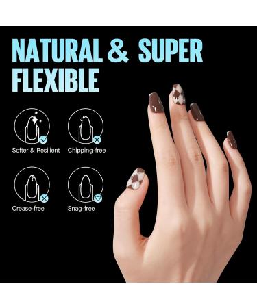 Tomicca Ballerina Nail Tips - 504 Pieces Short Coffin Nail Extensions for DIY Nail Art | 12 Sizes Artificial Gel Nail Tips - Buy Online on GoSupps.com