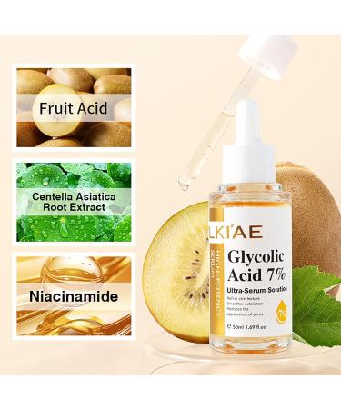 AILKE BOOST LUSTER LKIAE Glycolic Acid 7 UltraSerumSolution Brightening Moisturizing Reduce Dark Spots Refne Skin Texture For All Skin Types With Glutathione Vitamin C 50 ml Pack of 3 - Buy Online on GoSupps.com