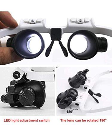 8X 15X 23X Head-Mounted Magnifying Glass with Led Light Head-Mounted Amplifier Handsfree Reading Magnifying Glasses Jeweler 's Loupe Glasses incomparable123 - Buy Online on GoSupps.com