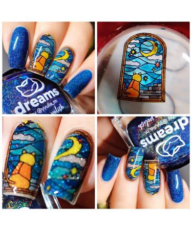 Aesthetic Nail Plates Stamping Set - Church Window Design Stamper Kit & Scraper for DIY Nail Art - Buy Online on GoSupps.com